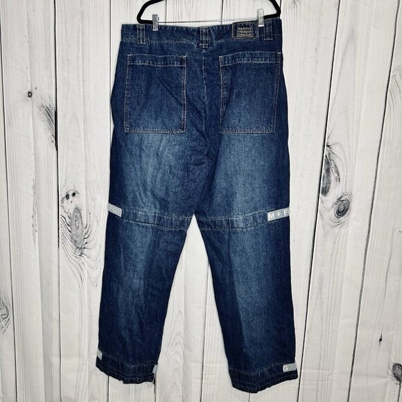 Vtg Marithe Francois Girbaud Denim Jeans Sz 42x35 Y2K Baggy Blue Shuttle Tape - Picture 12 of 16